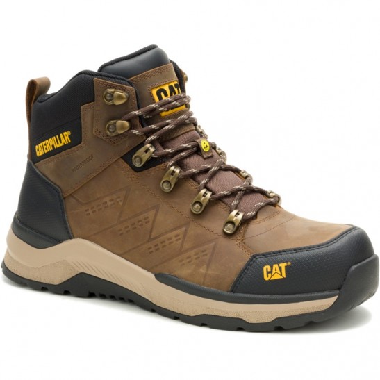 Caterpillar Inductor Leather MID S3S FO HRO SR ESD Shoe -Brown