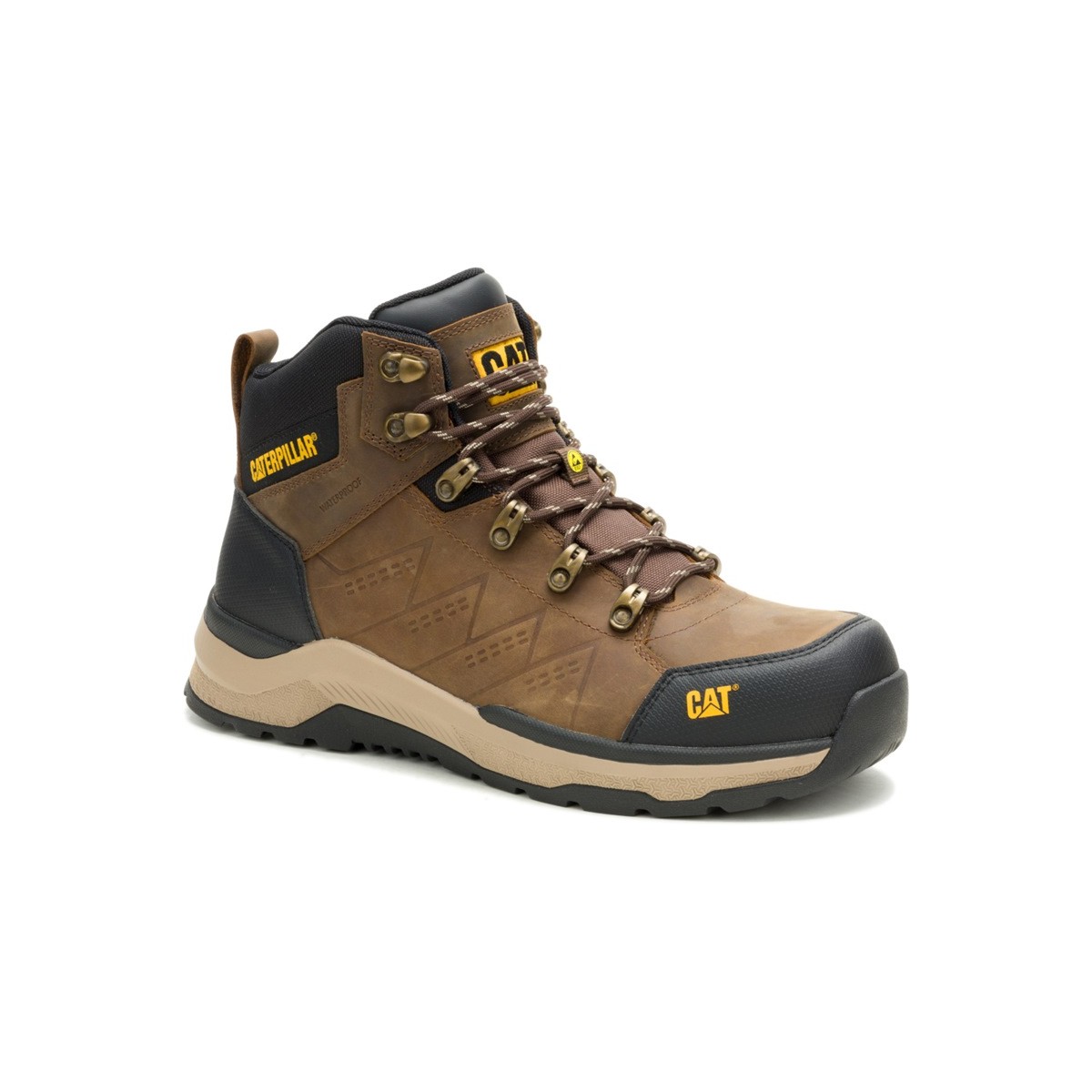 Caterpillar Inductor Leather MID S3S FO HRO SR ESD Shoe -Brown