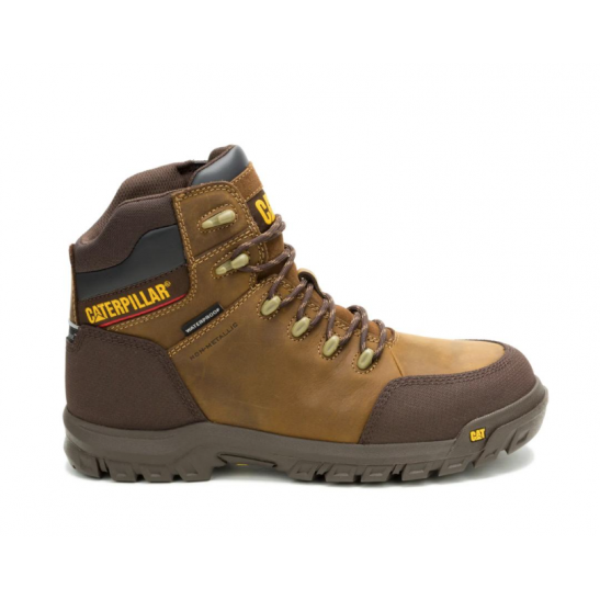 Caterpillar Men's Resorption Waterproof Composite Toe Work Boot -Real Brown