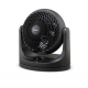 Iris Ohyama Horizontal Swing Type Compact Circulator Fan 7" Black