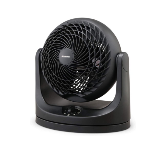 Iris Ohyama Horizontal Swing Type Compact Circulator Fan 7" Black