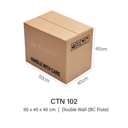 Corrugated Box Double Wall CTN 102 size 50cm x 40cm x 40cm (10pcs)