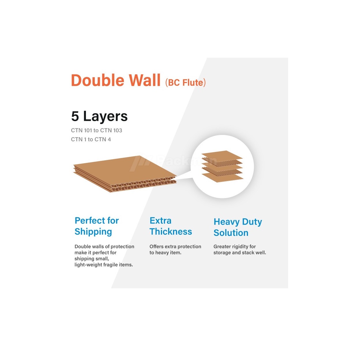 Corrugated Box Double Wall CTN 102 size 50cm x 40cm x 40cm (10pcs)