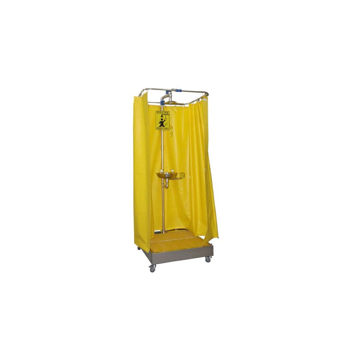 OSS Curtain Booth Type Emergency Shower & Eyewash(square curtain)