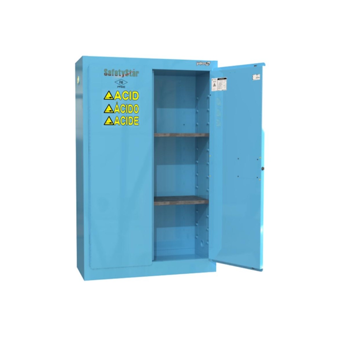 Safetystar Acid / Corrosive Safety Cabinet 60 Gallon 2 Manual Close Doors