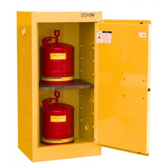 Safetystar Yellow Flammable Safety Cabinet 15 Gallon 1 Manual Close Doors