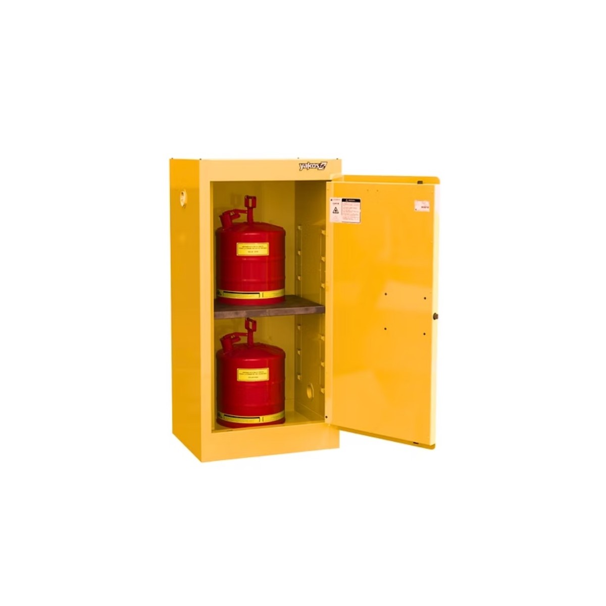 Safetystar Yellow Flammable Safety Cabinet 15 Gallon 1 Manual Close Doors