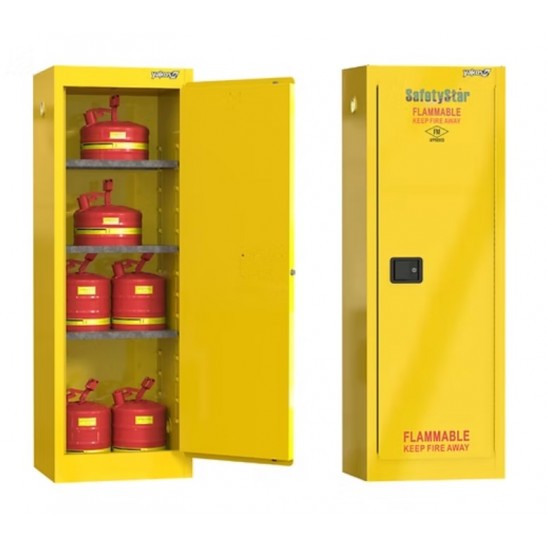 Safetystar Yellow Flammable Safety Cabinet 22 Gallon 1 Manual Close Doors