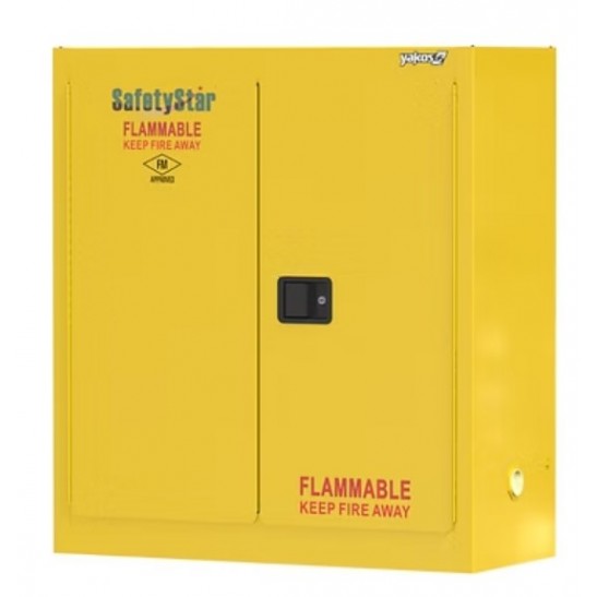 Safetystar Yellow Flammable Safety Cabinet 30 Gallons Yellow Manual Closing 2 doors