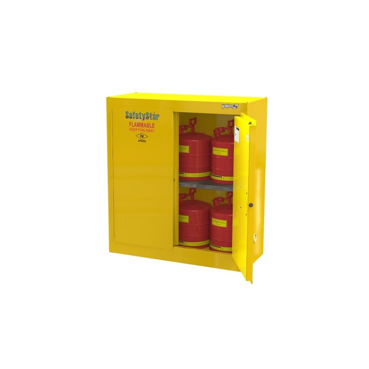 Safetystar Yellow Flammable Safety Cabinet 30 Gallons Yellow Manual Closing 2 doors