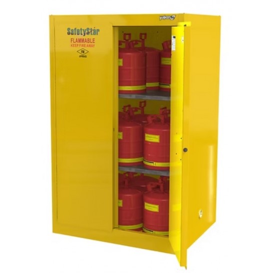 Safetystar Yellow lammable Safety Cabinet 90 Gallons Yellow Manual Closing 2 doors