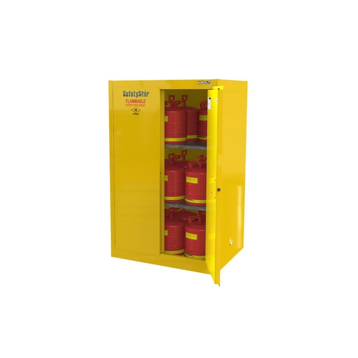 Safetystar Yellow lammable Safety Cabinet 90 Gallons Yellow Manual Closing 2 doors