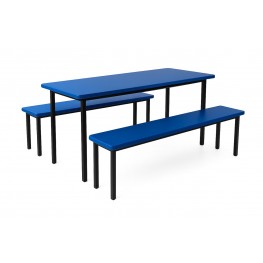 Six Seater Fiberglass Canteen Table with Bench
