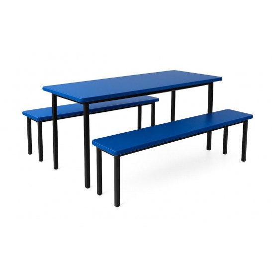 Six Seater Fiberglass Canteen Table with Bench