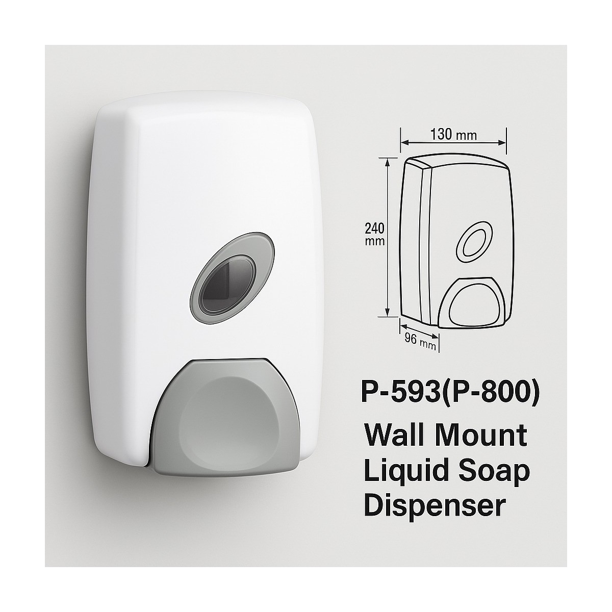 Peco Wall Mount Liquid Soap Dispenser 800ml